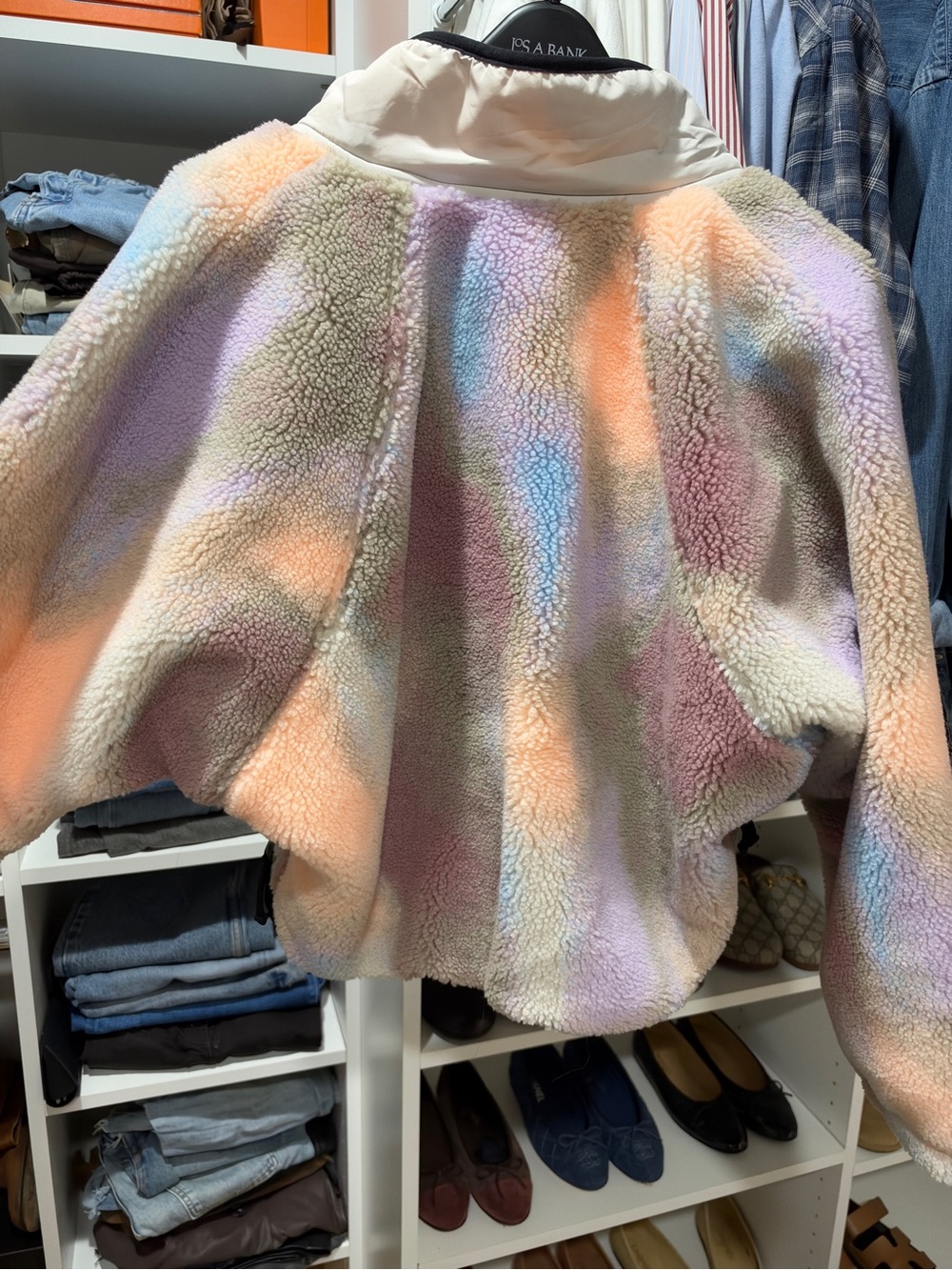 FP Movement by Free People Pastel Tie-Dye Sherpa Pullover Jacket size small - Picture 3 of 10